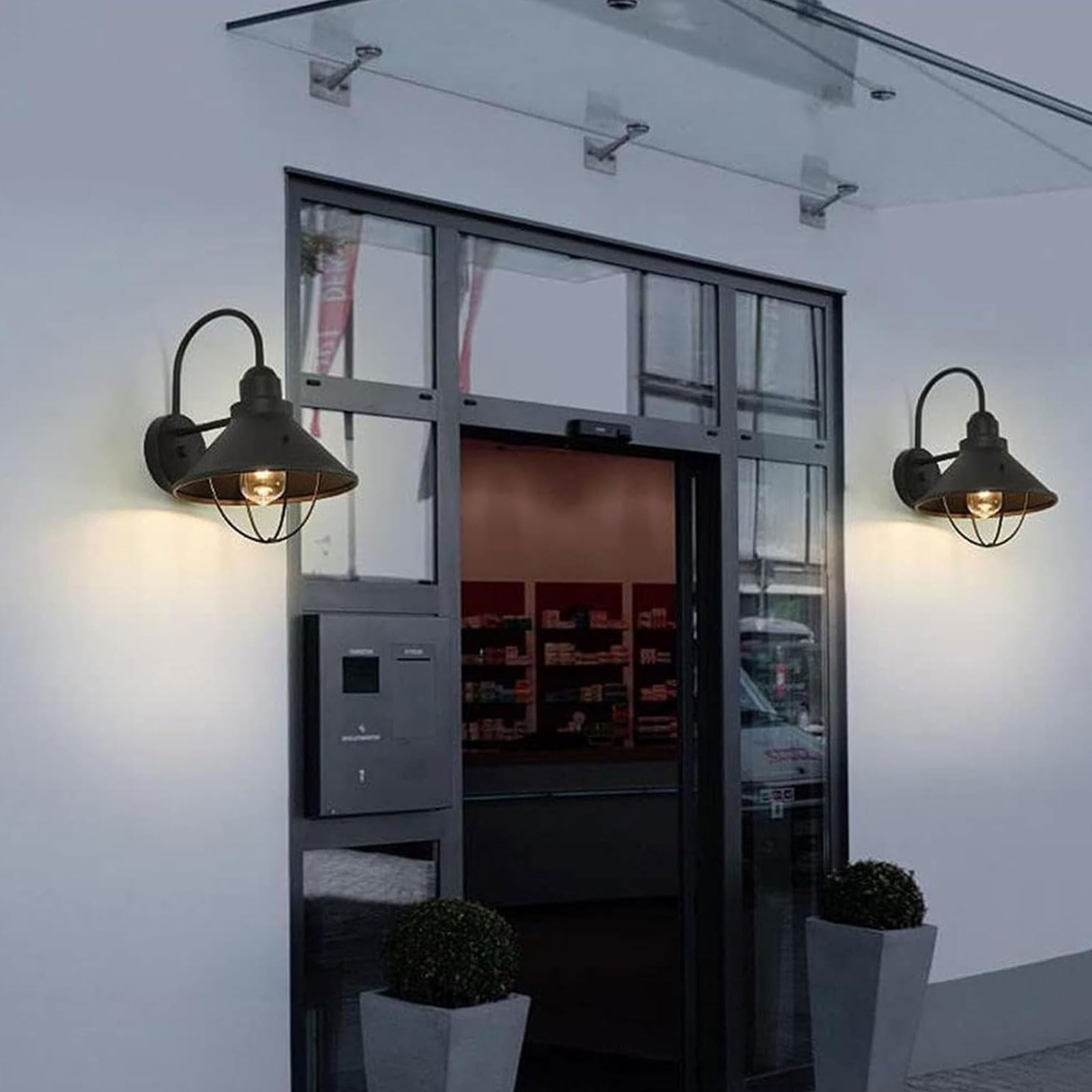 LED Wall Light, Wall Sconce Outdoor Lighting Black Barn Outdoor Porch Light Exterior Wall Mount Lamp for Balcony Courtyard Garden