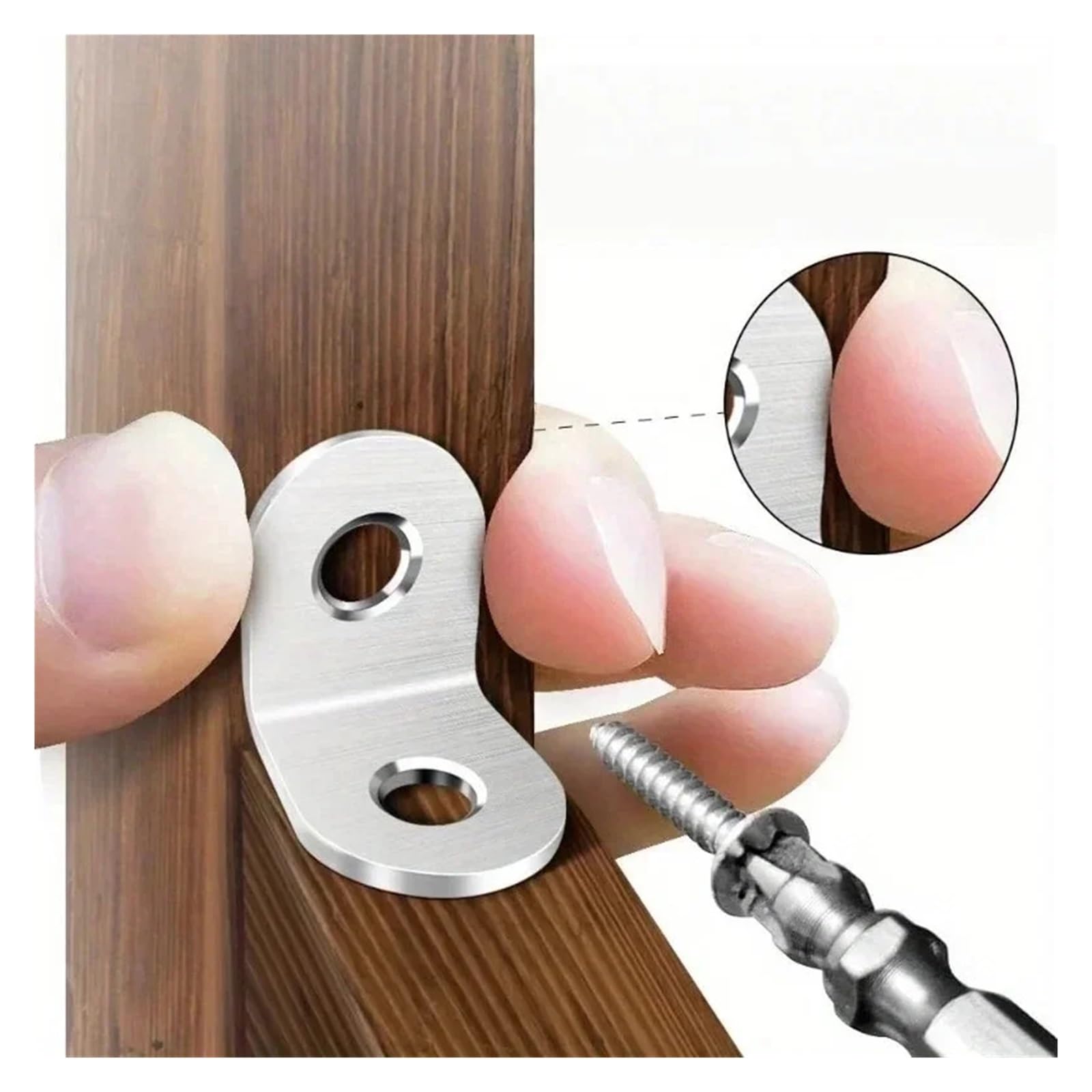 10 ~ 100 piezas de soporte de ángulo de 90 grados galvanizado en forma de L | 20x20mm 30x30mm, tornillos incluidos for construcción de muebles de bricolaje(50pcs 20mmx20mm)