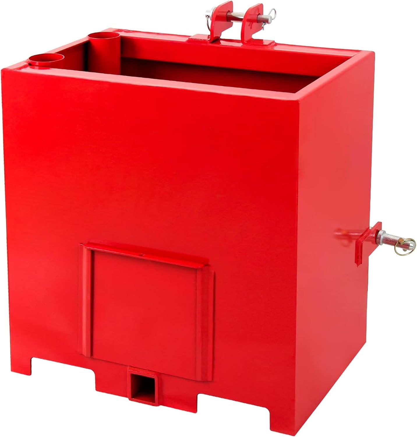3 Point Hitch Ballast Box, 800 lbs Tractor Ballast Box with 2'' Quick Hitch Receiver for 3 Point Category 1 Tractors, Red