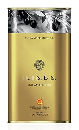 Iliada Kalamata PDO Extra Virgin Olive Oil, 3Lt | Multi-Awarded | Single Region 100% Greek | Monovarietal Koroneiki | Cold Press | Polyphenol Rich | Chef's Favorite Iliada Kalamata PDO Extra Virgin Olive Oil, 3Lt | Multi-Awarded | Single Region 100% Greek | Monovarietal Koroneiki | Cold Press | Polyphenol Rich | Chef's Favorite