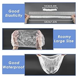Aquior Shower Cap Disposable,30 PCS Bath Caps Large Thick Clear Waterproof Plastic Elastic Hair Bath Caps for Women Deep Conditioning Hair Care Hotel Travel Essentials Accessories Cleaning Supplies