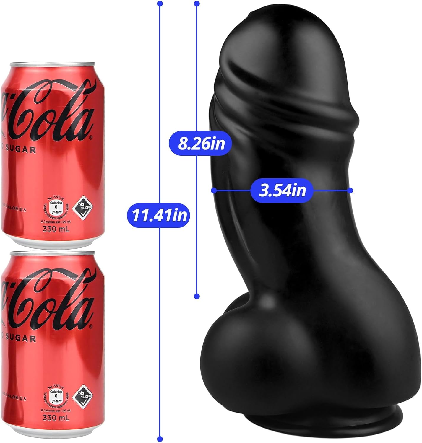 Black Dildo Realistic Dildo Huge Anal Dildo with Strong Suction Cup, Extra Thick Dildo for Vaginal Massage and Anus Butt Plug Masturbation Adult Sex Toy Women (L)