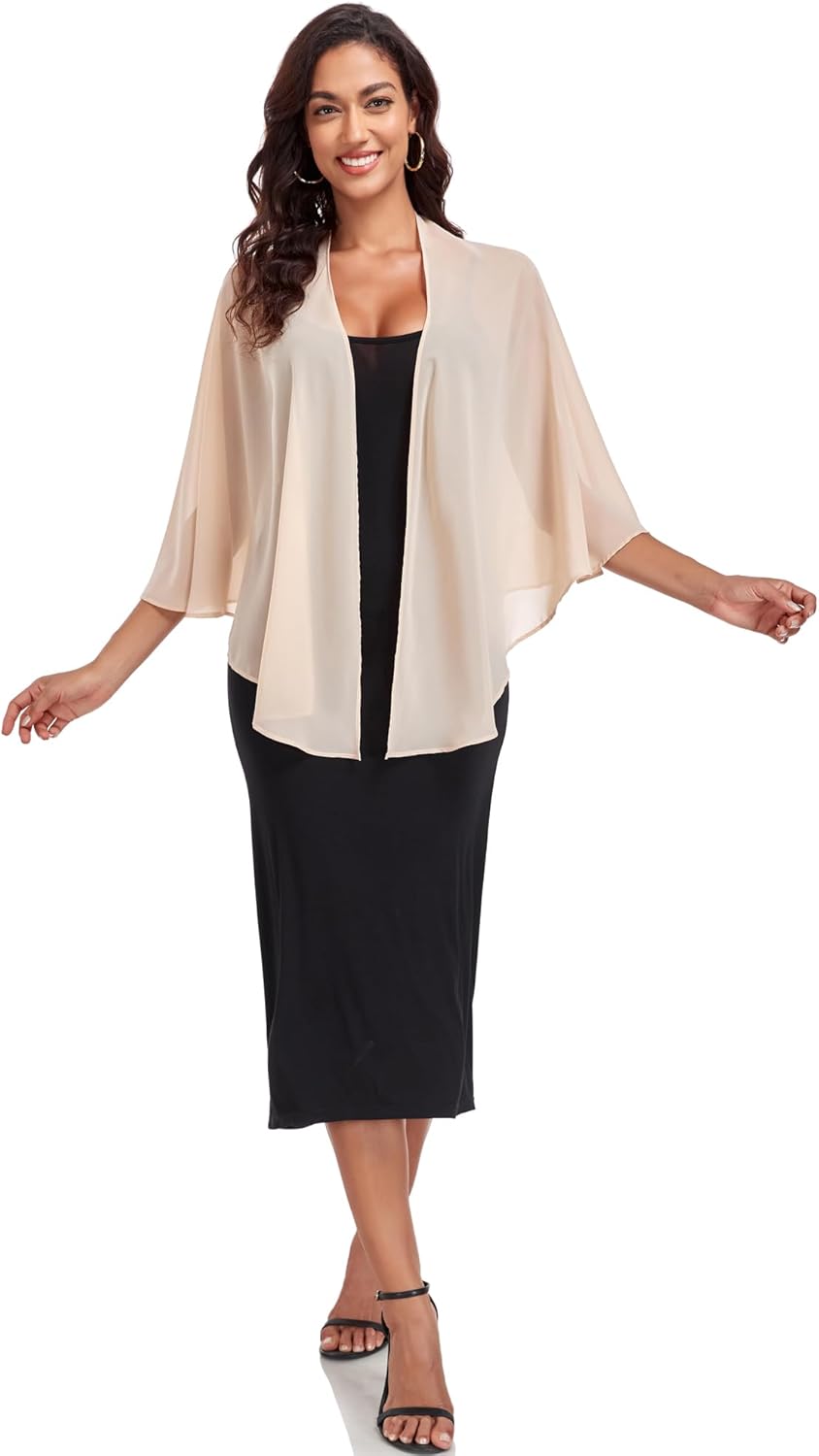 Shawl Wraps for Women Evening Dresses Chiffon Soft Capelets Wedding Bridal Cover Up - Image 5