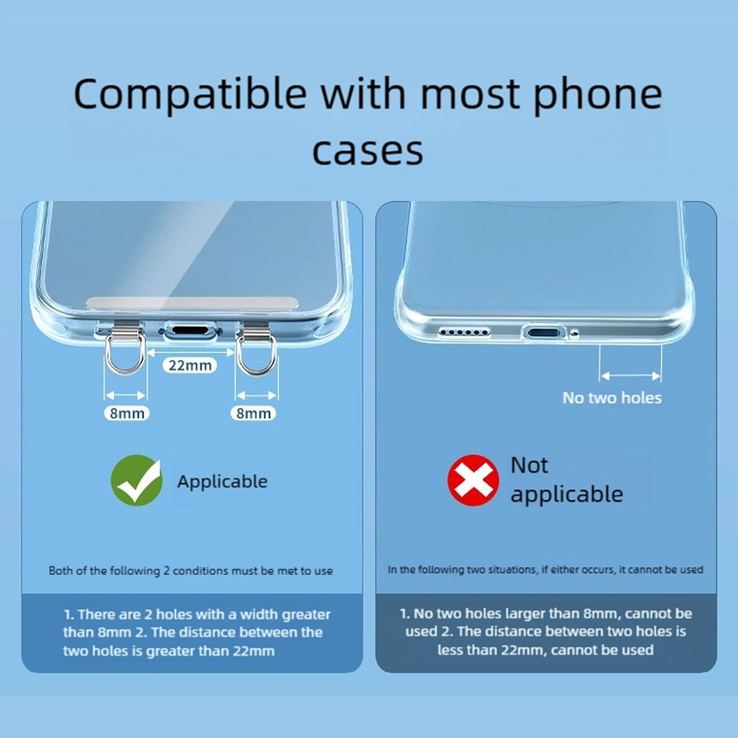 Multi Angles Rotating Phone Lanyard Clip Thin Metal Construction Universally Fit
