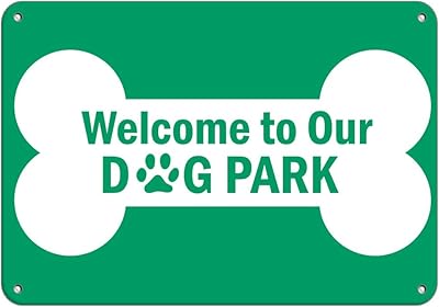 Aluminum Horizontal Metal Sign Multiple Sizes Welcome to Our Dog Park Pet Animal Green Beware of All Over Weatherproof Street Signage 14x10Inches