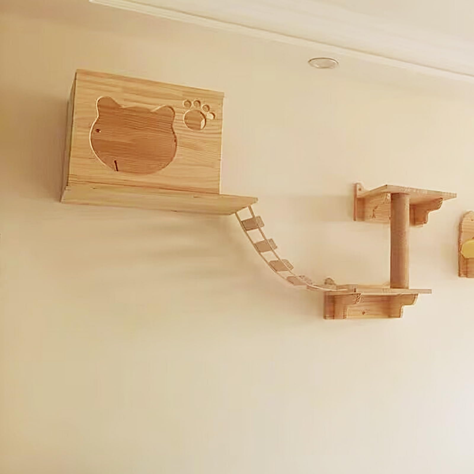 Mensole Gatti, Struttura per Arrampicata Facile da Pulire, Tiragraffi per Gatti, Centro attività per Gatto Che Non Occupa Spazio(7pcs)