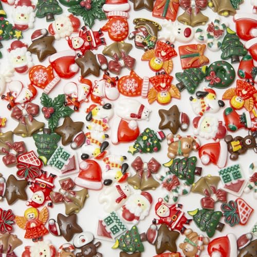 Dijes de resina de Navidad mini decoraciones 3D flatback para álbumes de recortes