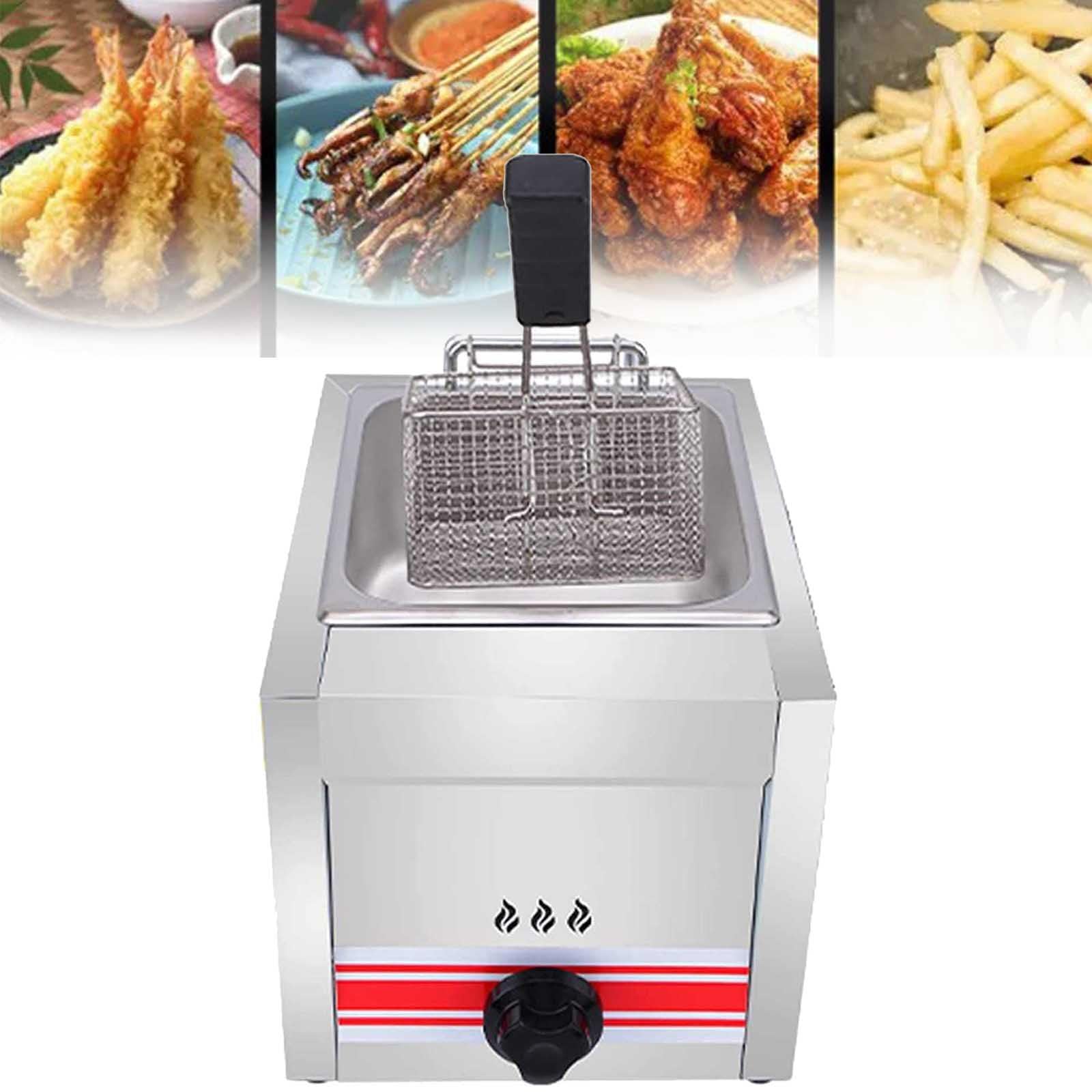 Friggitrice a gas professionale, friggitrice a gas 10L/20L/30L, friggitrice per patatine di pollo in acciaio inossidabile per cucina di ristorante commerciale domestica,Singlecylinder10L