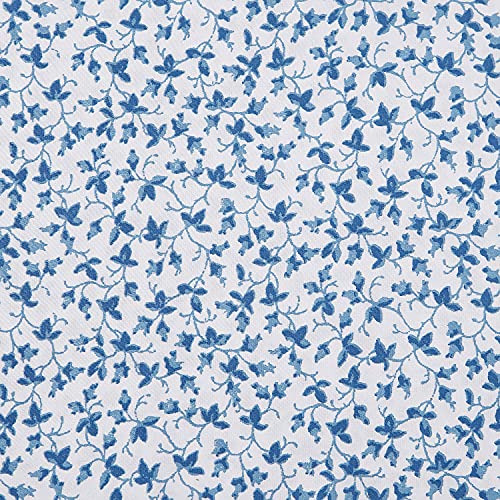 Image of Laura Ashley - Queen Size Sheet Set, Soft Cotton Sateen Bedding with Fitted Sheet and Pillowcases, Floral Room Decor, Deep Pocket, College Dorm Room Essentials (Lavange Vine Blue)