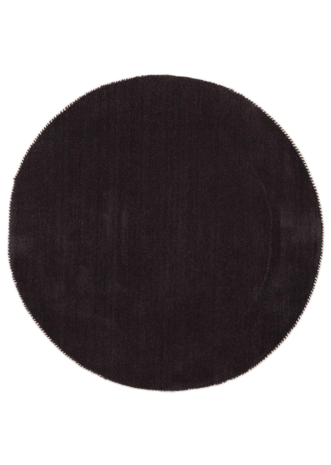 carpetfine handgefertigter Wollteppich Gabbeh Lola Rund Dunkelgrau Ø 120 cm Weich, Hochwertig, Zeitlos | Runder Teppich für Gemütlichkeit & Eleganz im Wohnzimmer, Schlafzimmer und Diele