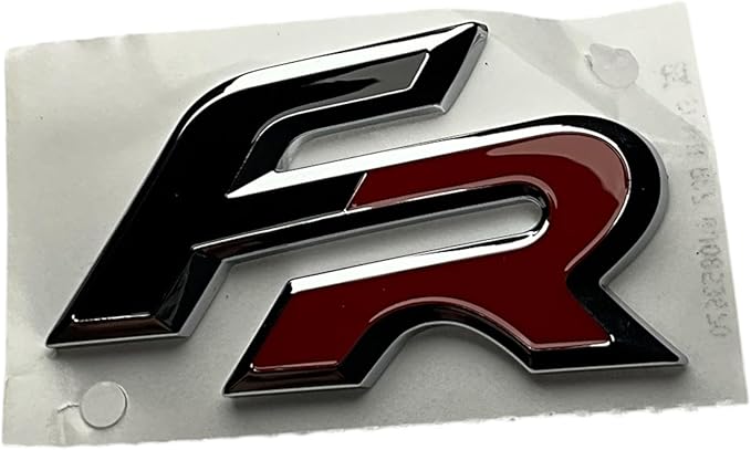 Emblema Original FR para Parrilla de Seat en Cromado, Rojo y Negro