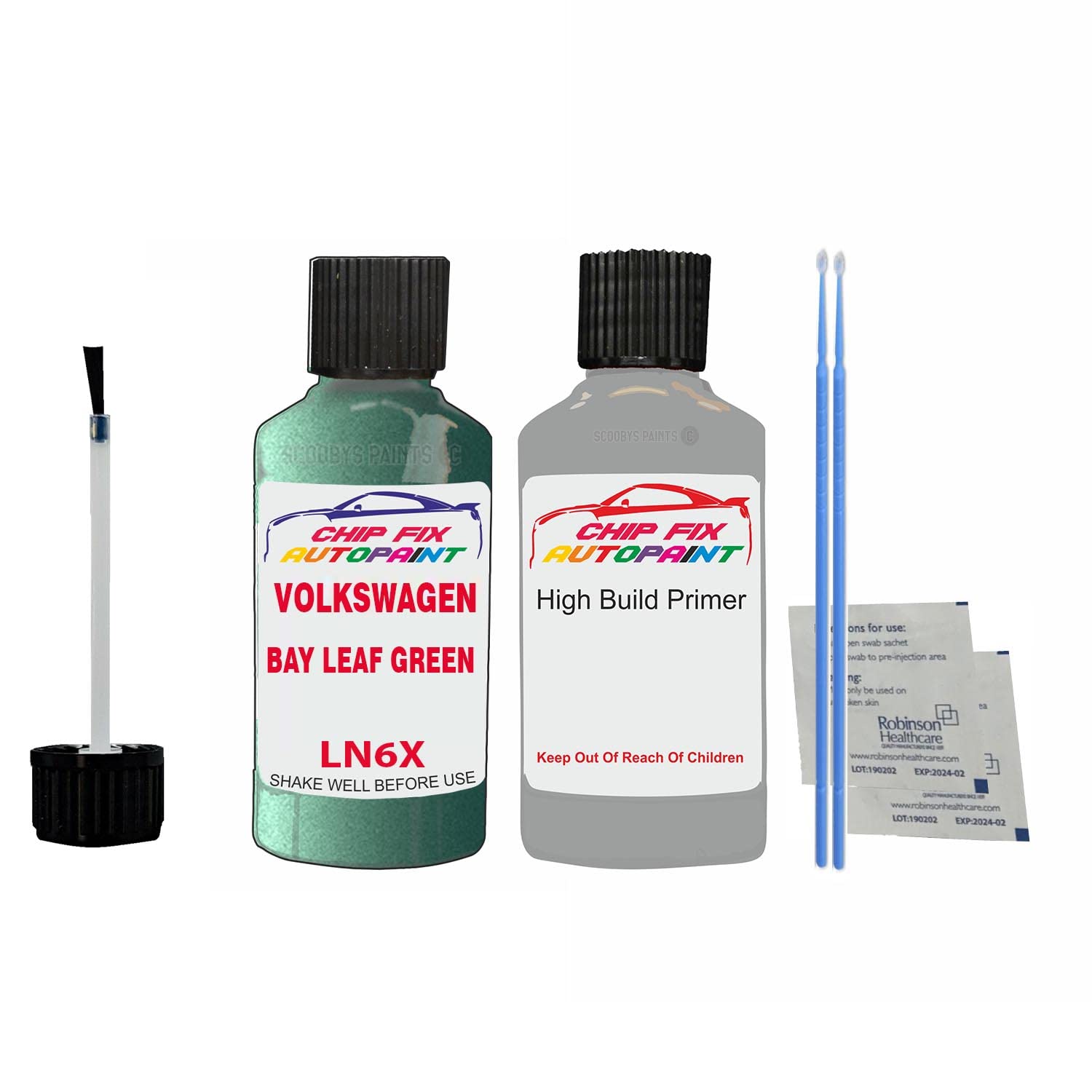 Scoobys Paints Back In The Mix Bay Leaf Green Ln6x Compatible With Volkswagen Caravelle Camper/Van Car Touch Up Paint