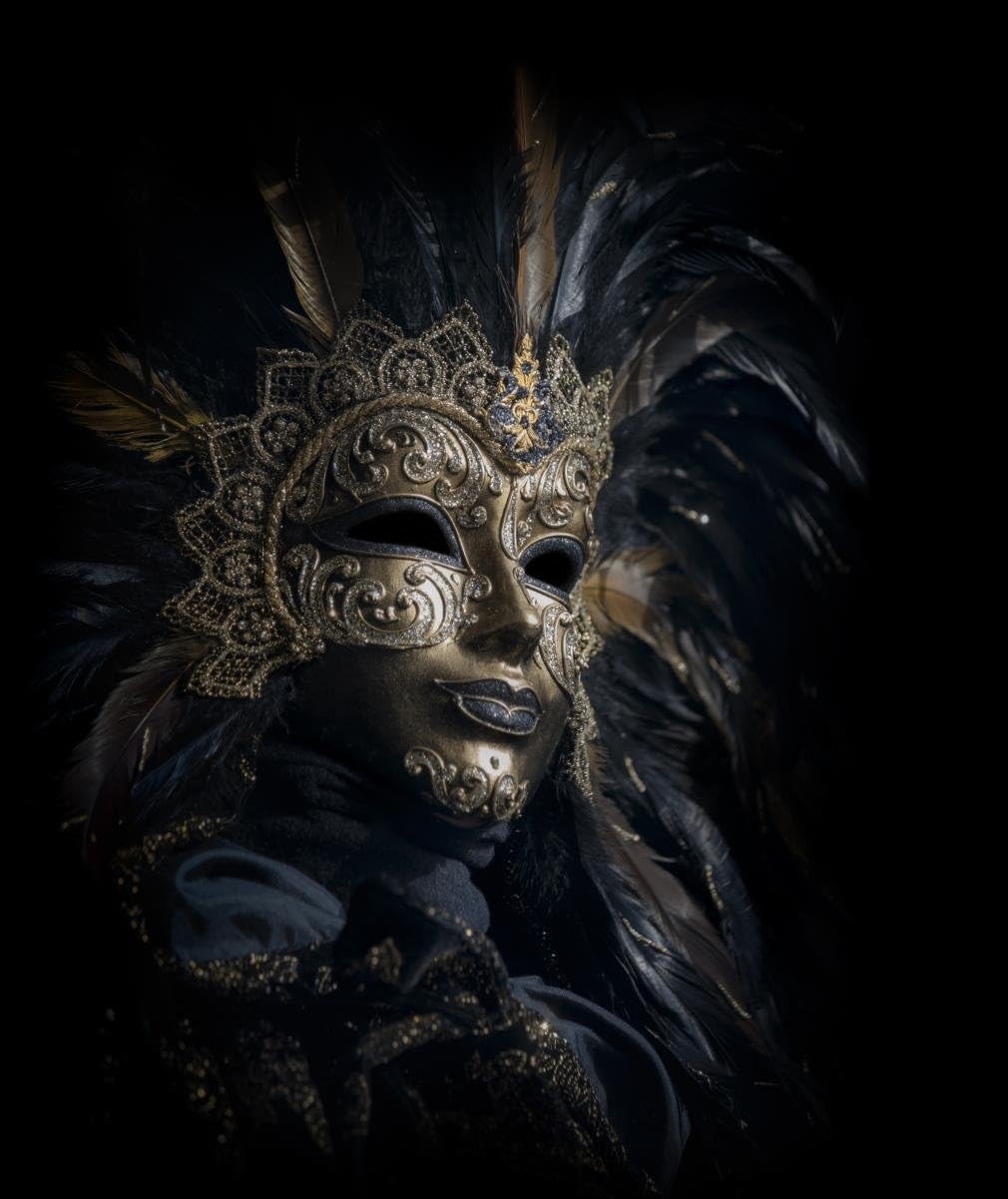 Photography Backdrops Mardi Gras Mask Masquerade Carnival Black Feathers Custom Photo Studio Backdrop Background GL