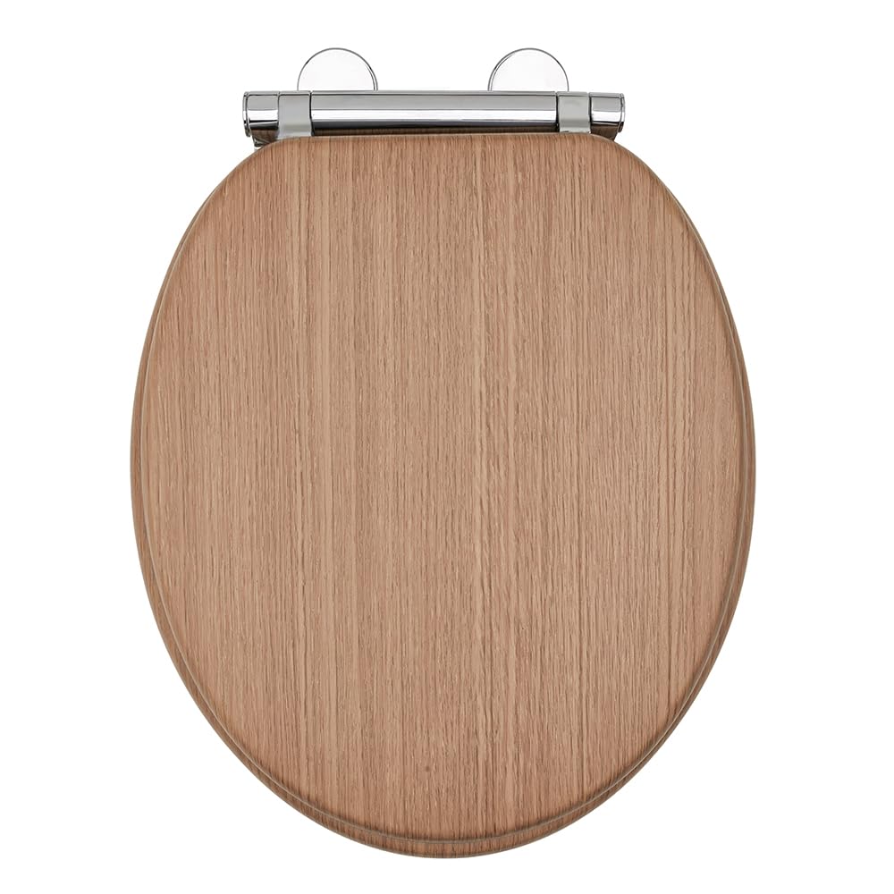Aqualona Oak Tongue And Groove Toilet Seat Aqualona® Premium Tongue And Groove Soft Close Toilet Seat - Moulded Wood - Stainless Steel Slow Close Hinges - Wipe Clean - Contemporary Design - Durable (Oak Tongue And Groove Toilet Seat)