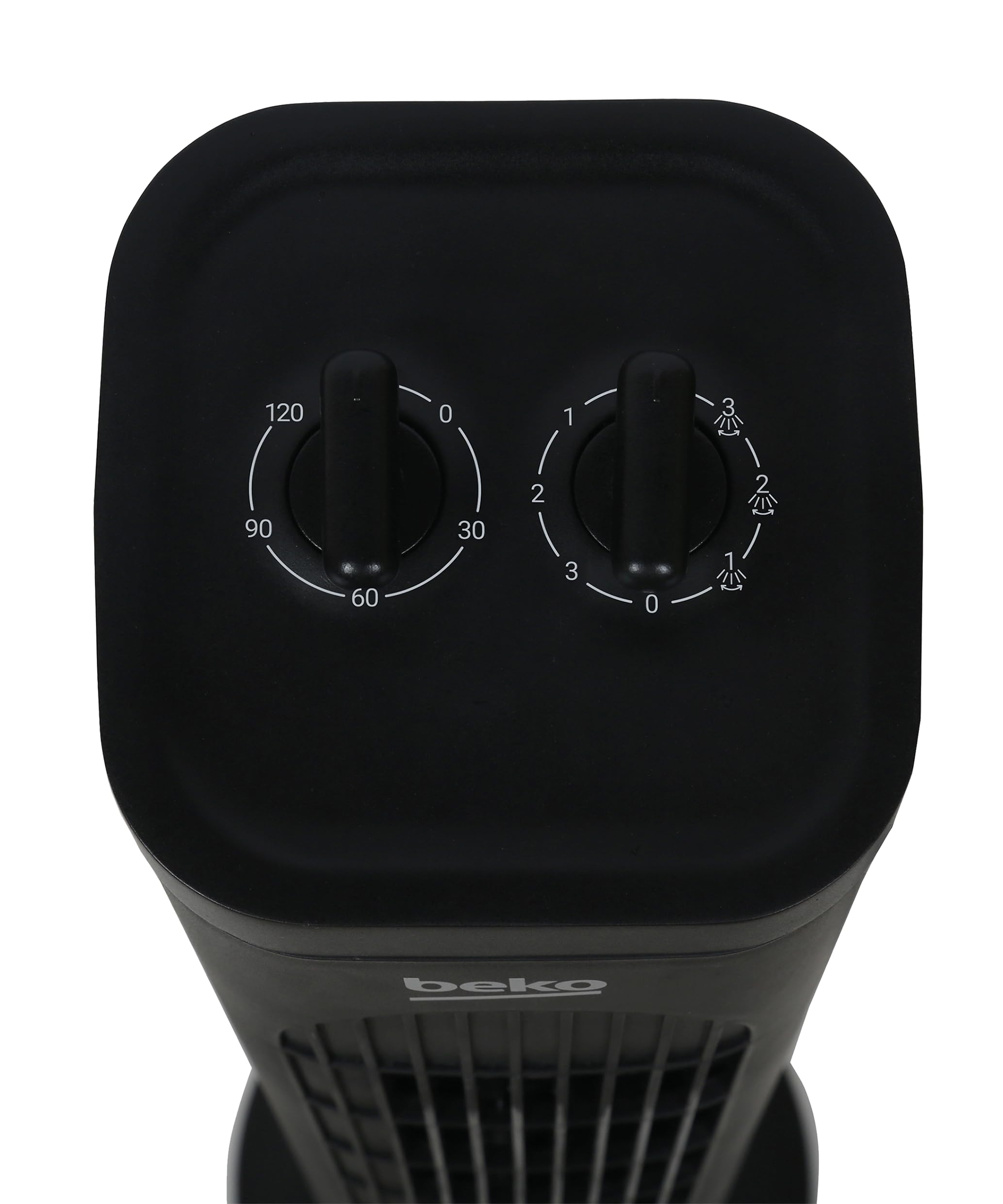 Beko EFW5300B Mechanischer Turmventilator, 35 W, 3 Geschwindigkeiten, Oszillation 60°, Timer 2h, Schwarz