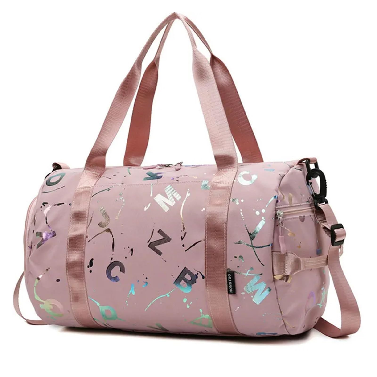 SERDAS Sac à bandoulière étanche pour gym, yoga, sport, danse pour fille et garçon, graffiti, voyage, fitness, siwmming sec humide, rose, Taille unique