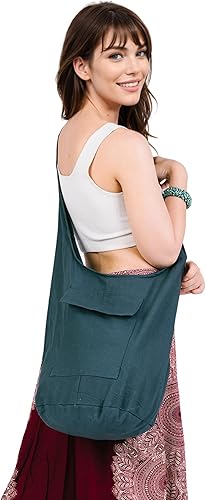 Miniatura 2 de Your Cozy - Bolso de hombro bohemio, cruzado, hecho a mano, de algodón, ligero, unisex, con cierre de cremallera, para viajes