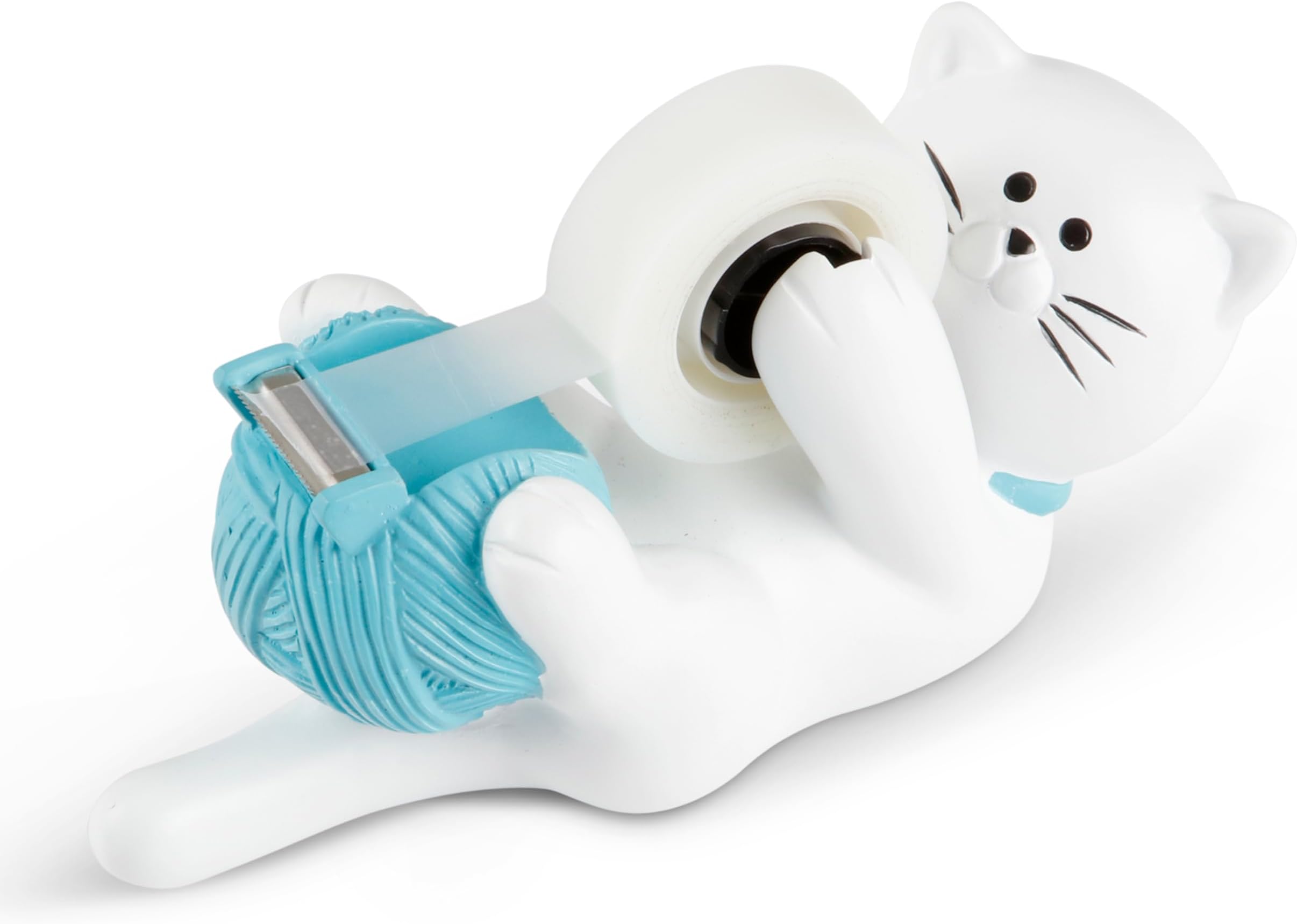Kitty Cat Tape Dispenser (White/Turquoise), Patented