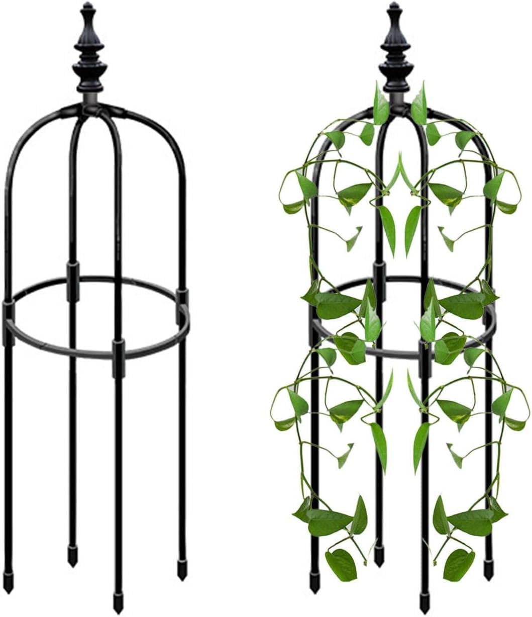Trellis for Climbing Plants Outdoor, Garden Arbour Climbing Plant Flowers, Metal Pipe Plants Support Decorations Yard Round Weather-Proof Outdoor, Roses, Vegetables, Lawn, Patio (90CM)