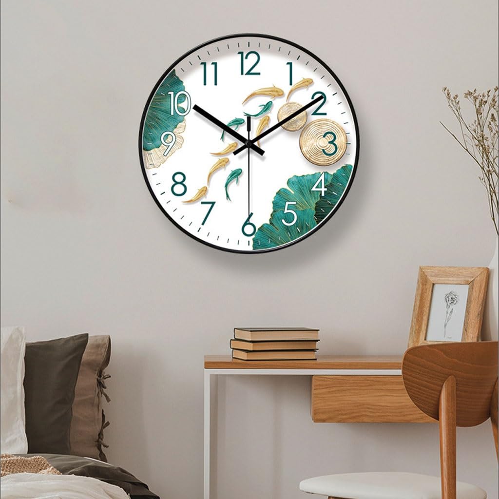Orologio da parete Orologio da parete in stile cinese Orologio da soggiorno Orologio da parete Orologio da casa Orologio silenzioso con secondi spazzati Reloj De Pared(A)
