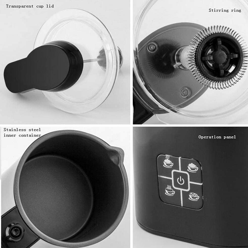 Vaporizador de Leche Batidora de Leche Calentador de Leche Vaporizador automático de Leche para Hacer Espuma fría y Caliente 4 en 1 para café con Leche, Chocolate Caliente y Capuchino 1
