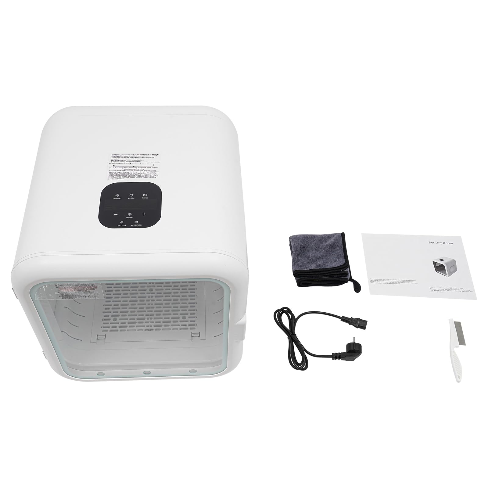 Asciugatrice elettrica per animali domestici 62L 800W 22-45°C 10-180 min