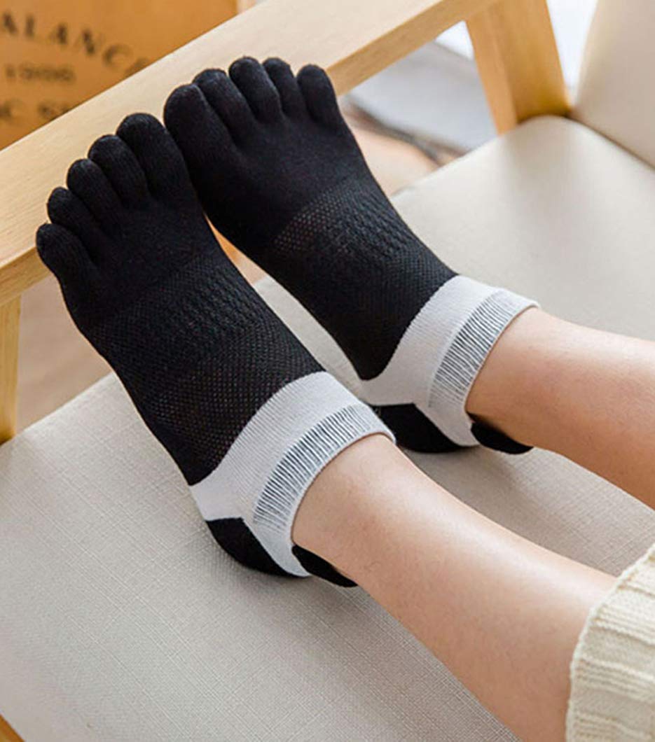 HONOW Women's Low Cut Toe Socks Ankle Cotton Running Socks(Pack of 5/6): Color 29 (Ankle Length)
