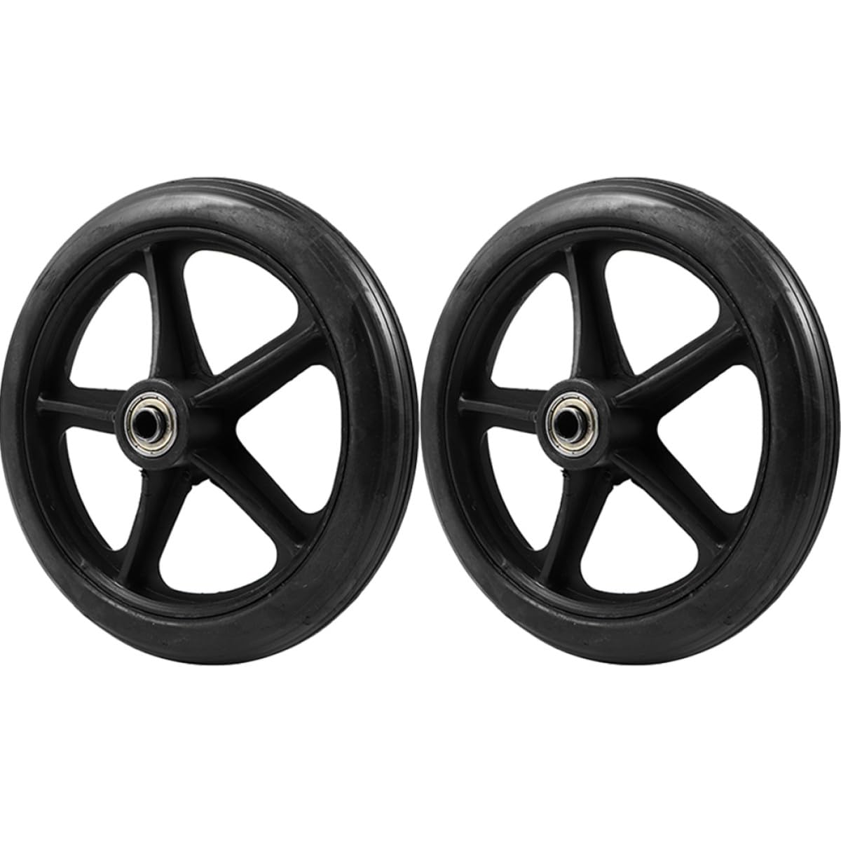 GANAZONO Rueda Delantera Reemplazo 8 Pulgadas Neumático Sólido Negro Accesorio para Silla de Ruedas Multiusos Silenciosa y Resistente al Desgaste para Ayuda Movilidad