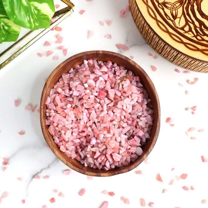 Image of Natural Pink Opal Crystal Chips Stone 50 Gm for Reiki, Meditation, Vastu & Fen