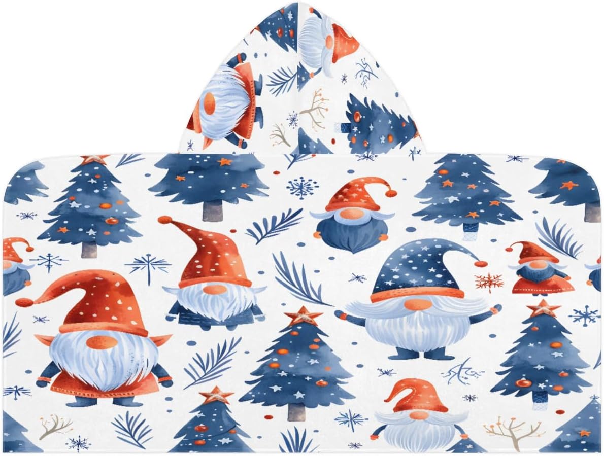 Pardick Kid Bath Towels Dwarf Tree Gnome Kids Towel with Hood for Girls Boys Beach Towel Pool Cover Up Soft Absorbent Toddler Hooded Bath Towel for Shower, Beach, Pool