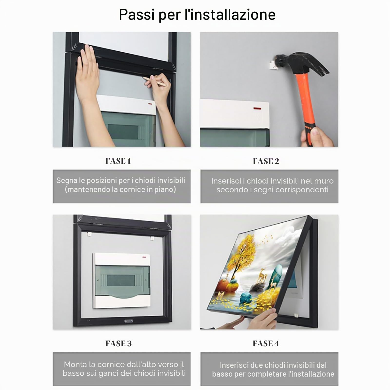 Generico Copertura Quadro Elettrico Decorativa Copri Cassaforte A Muro, Moderna Quadri Quadro Nascondi Copri Quadro Elettrico per La Tua Casa(Black-5,30 * 40cm/11.8 * 15.7in)
