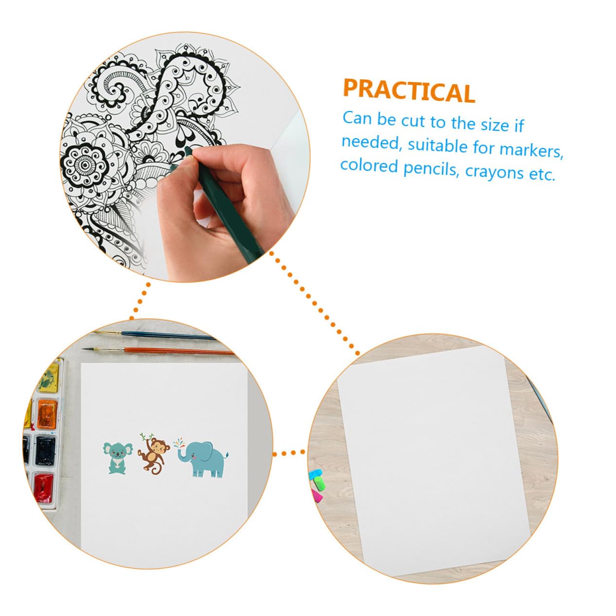 HEALSOPTHY Weißes Aquarellpapier Geeignet für Graffiti und Malen mit Wasserfarben Papierqualität 100 Blatt 160g/m² für Kinder und Künstler zu Hause