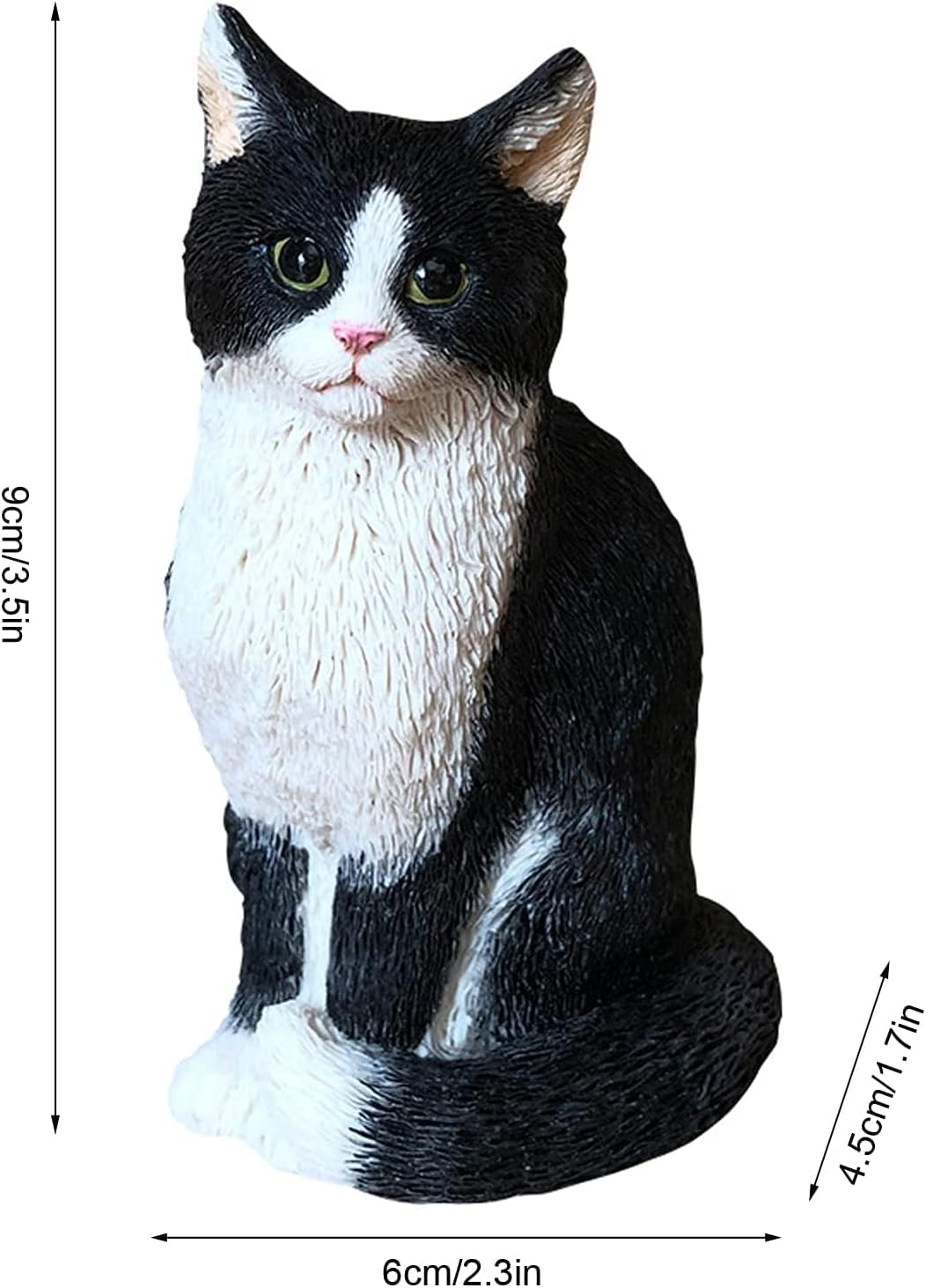 Outdoor Garden Decorations, Resin Statue of Cute Cat for Patio, Yard, Pathway, 6 Pieces (Black) - Image 2