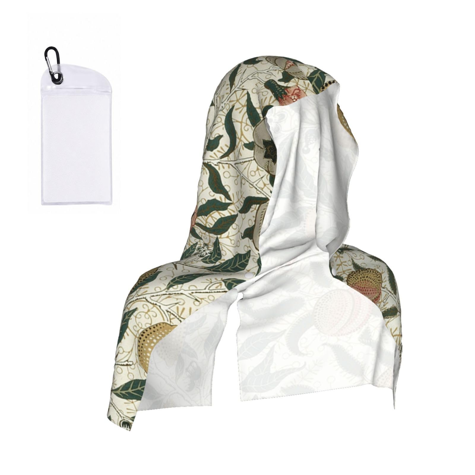 EZDLOWVBA Plants And Fruits Print 2 Pack Cooling Hoodie Towels,Sports Headscarf, Neck Wrap Scarf,Breathable Cooling Towel For Neck And Face, Travel, Swimming, Training