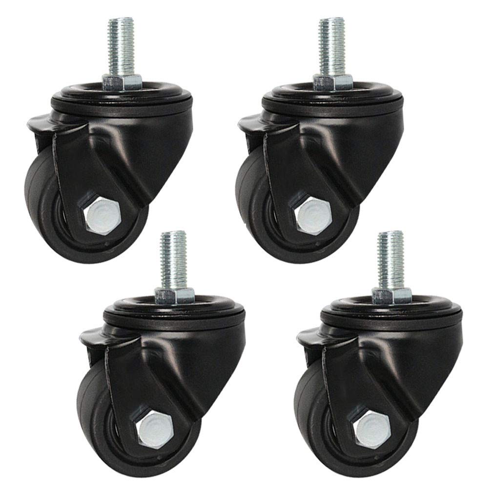 YUZGUHEY 4pcs Swivel Industrial Caster Wheel Heavy Duty Nylon Furniture Castors With Threaded Stem M16x30mm For Trolley Equipment(Universal,3in)