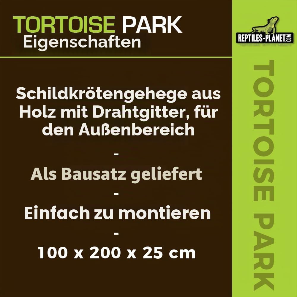 Reptiles Planet Schildkröte Park Outdoor Gehäuse 200 x 100 x 25 cm
