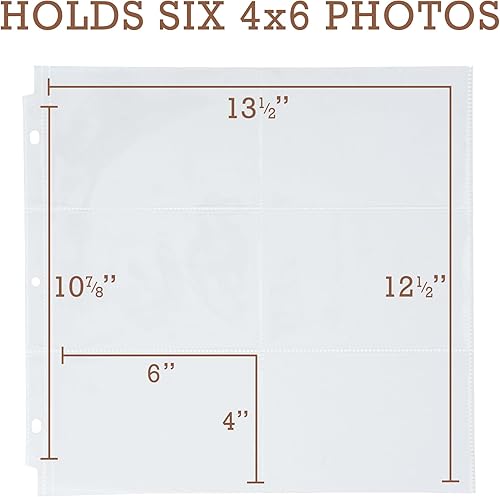 Miniatura 2 de Samsill Scrapbook - 6 páginas de repuesto de bolsillo de 12 x 12 pulgadas, paquete de 50, se adapta a carpetas de 3 anillos y álbumes de fotos de 12