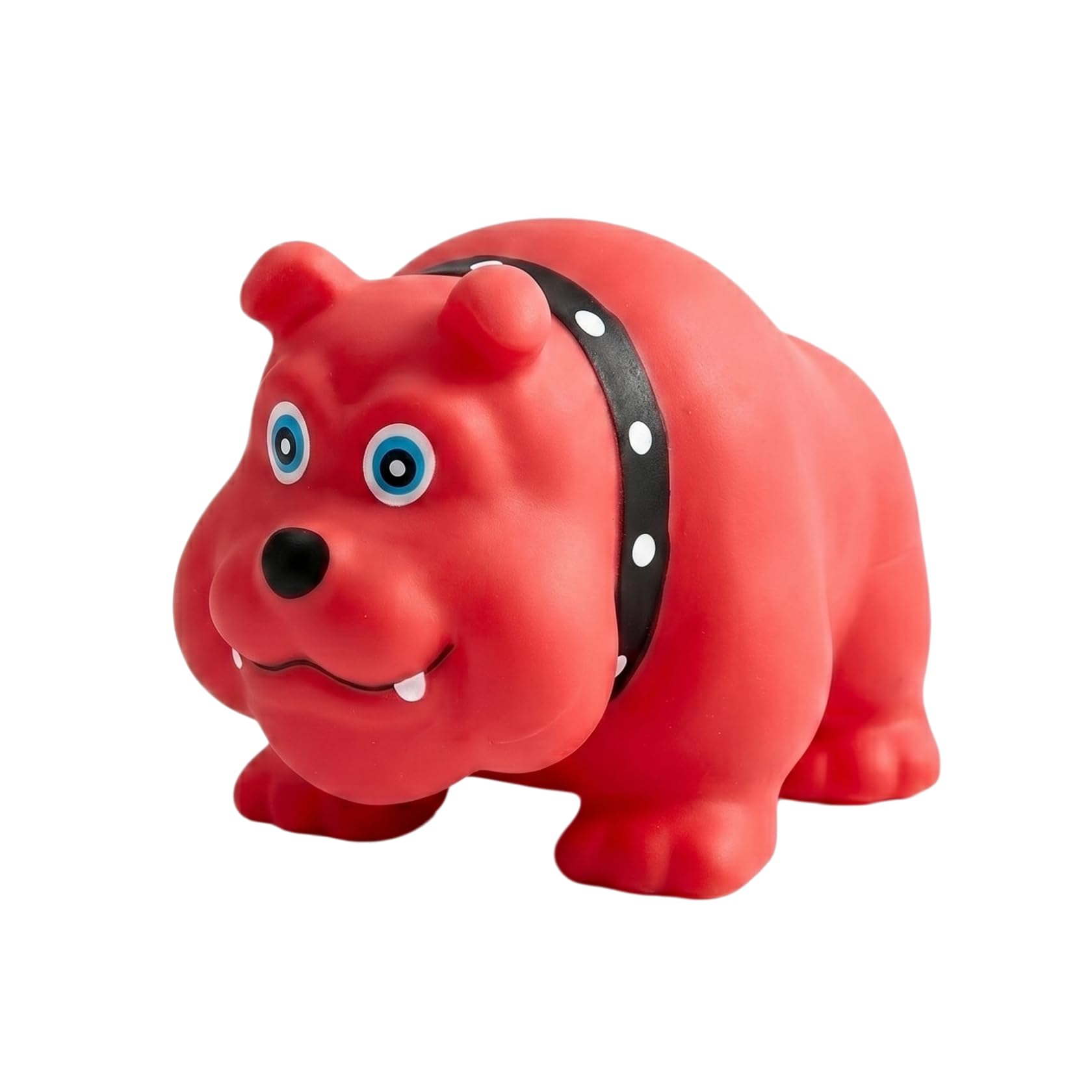 InekoAgua Latex Squeaky Dog Toy, Funny Red American Bully Bulldog Shape Soft Rubber Puppy Toy for Boredom, Tough Interactive Fetch & Tossing Play Toy for Small & Medium Dogs