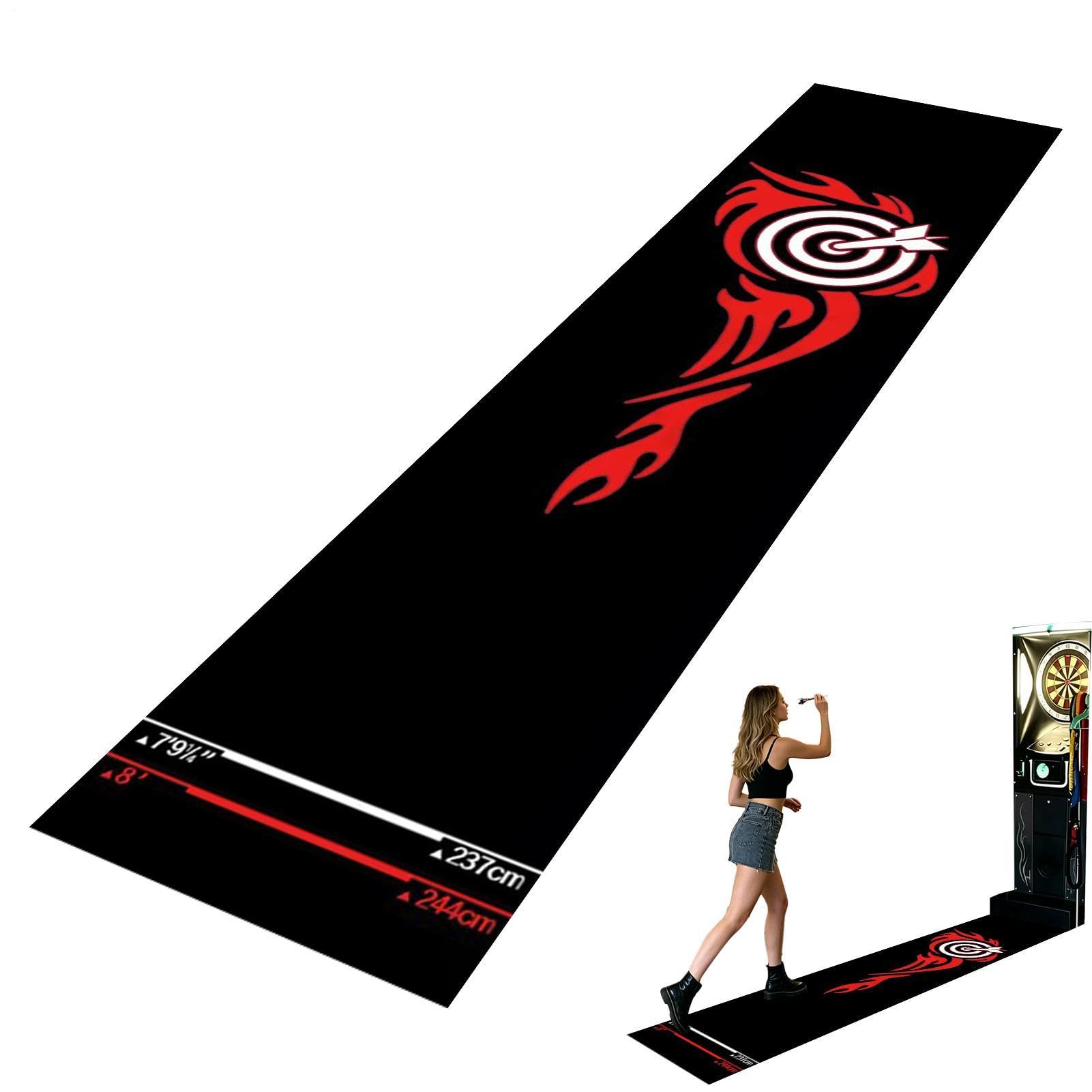 Darts Mat With Standard Throwing Lines Oche, Non-Slip Heavy Duty Rubber Dart Board Mats, Floor Protection With Throw Line Non-Slip Portable For Game Room Recreation Center Sports