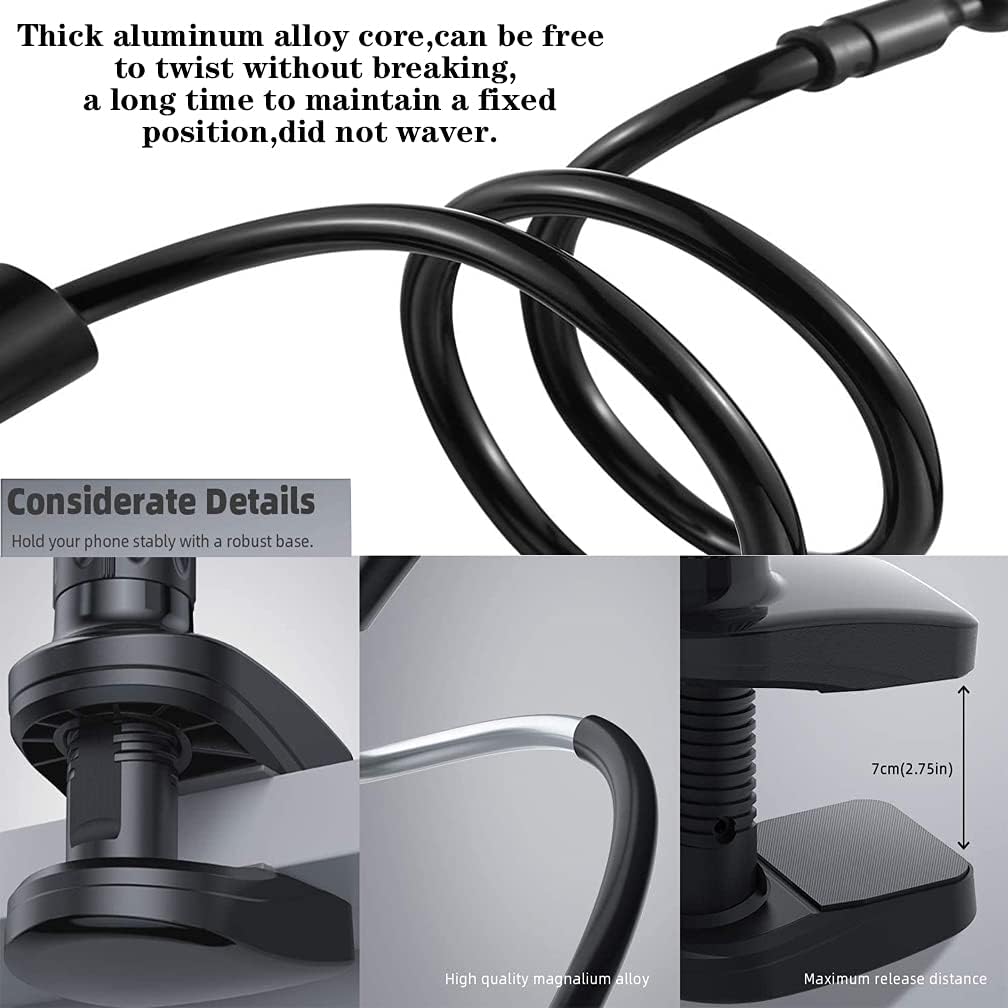LSUO BAOFU Gooseneck Phone Holder, Black - Image 4