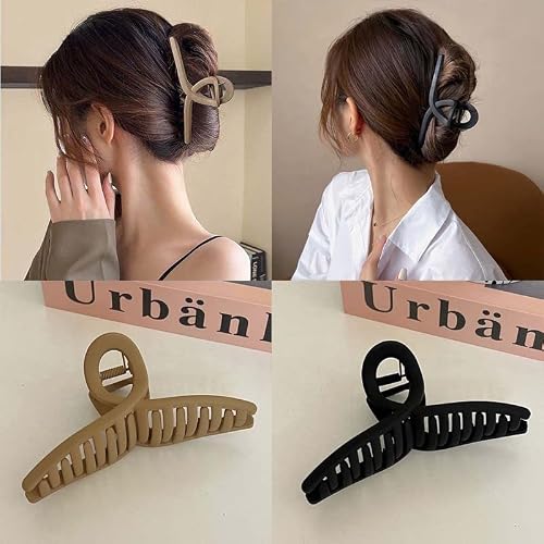 5.1" Large Hair Claw Clips For Thick Hair, 4 Pack Women Hair Clips, Big Matte Butterfly Hair Clips Jaw Claws Clips For Thick Curly Hair, 90'S Strong Hold Hair Jaw Clips #TOP6