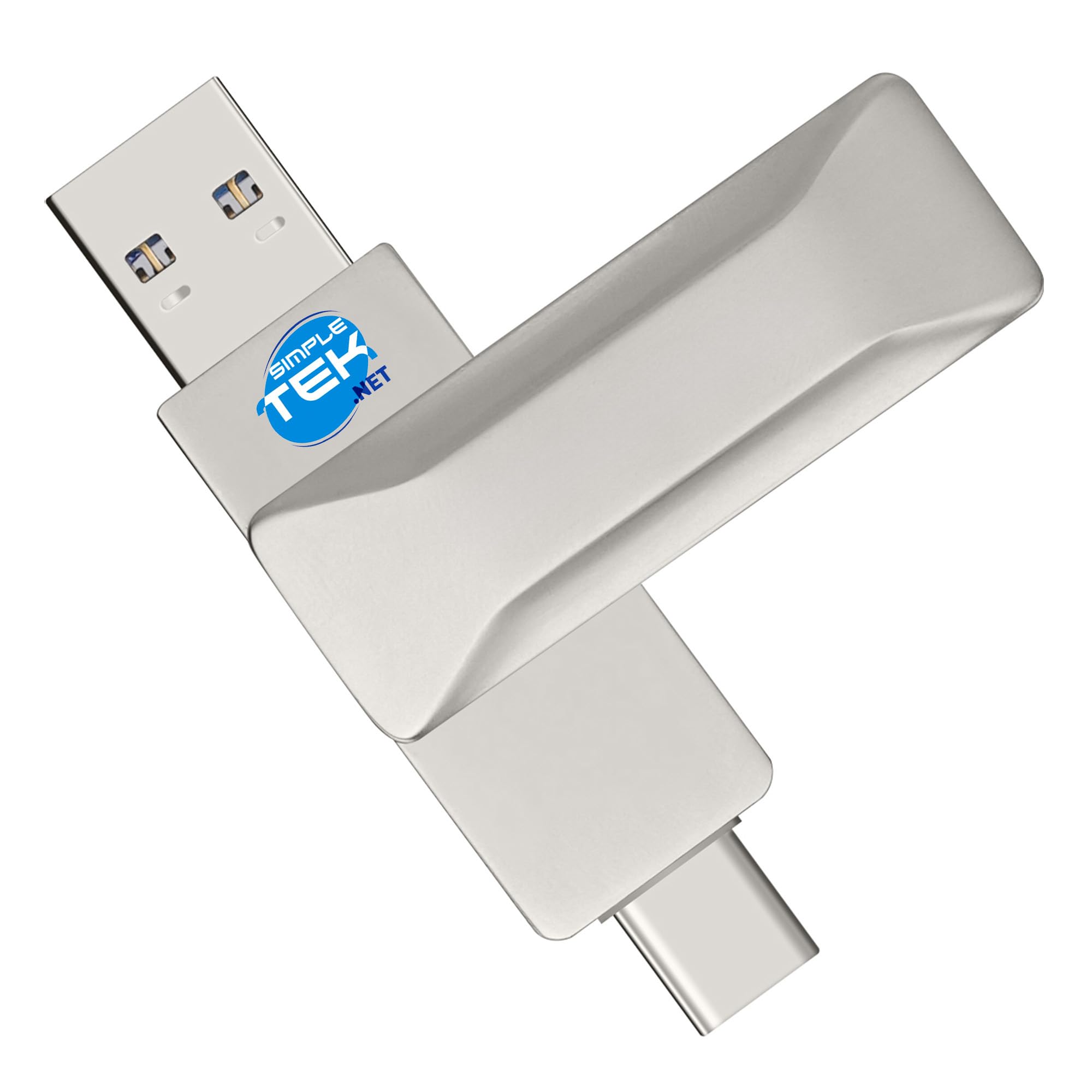 SIMPLETEK - Chiavetta USB SSD Portatile 1 TB ad Alta Velocità - Doppio Connettore USB-A e USB-C Reversibile per PC e Smartphone
