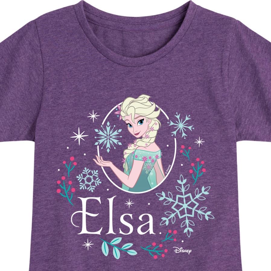 Disney Frozen - Winter - Elsa & Snowflakes - Toddler & Youth Girls Short Sleeve Graphic T-Shirt3