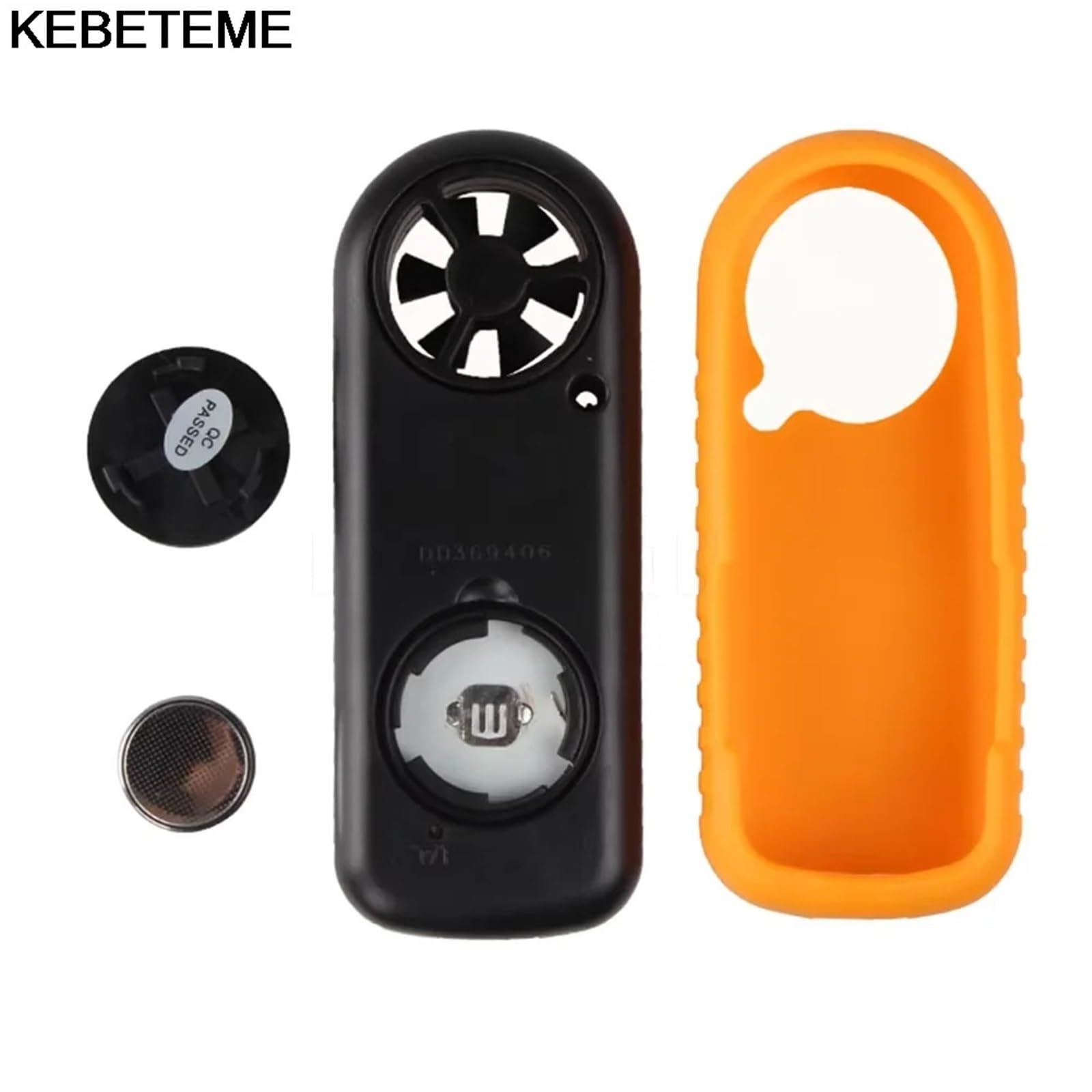 Anemómetro digital de bolsillo con escala de velocidad del viento y aire for medir con precisión la temperatura y el equipo.
