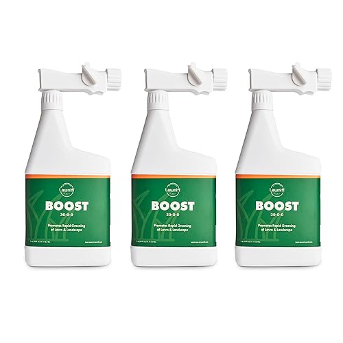 Lawnifi Boost Fertilizante líquido paquete de 3 para mejorar el color, la densidad y la salud, 30-0-0