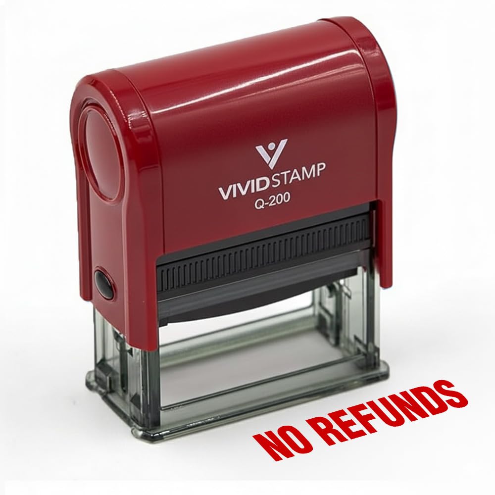 No REFUNDS Auto entintado sello de goma, color rosso 9/16" x 1-1/2" - Medium