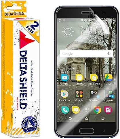 DeltaShield Screen Protector for HTC U11 (2-Pack)(Case Friendly) Anti-Bubble Military-Grade Clear TPU Film