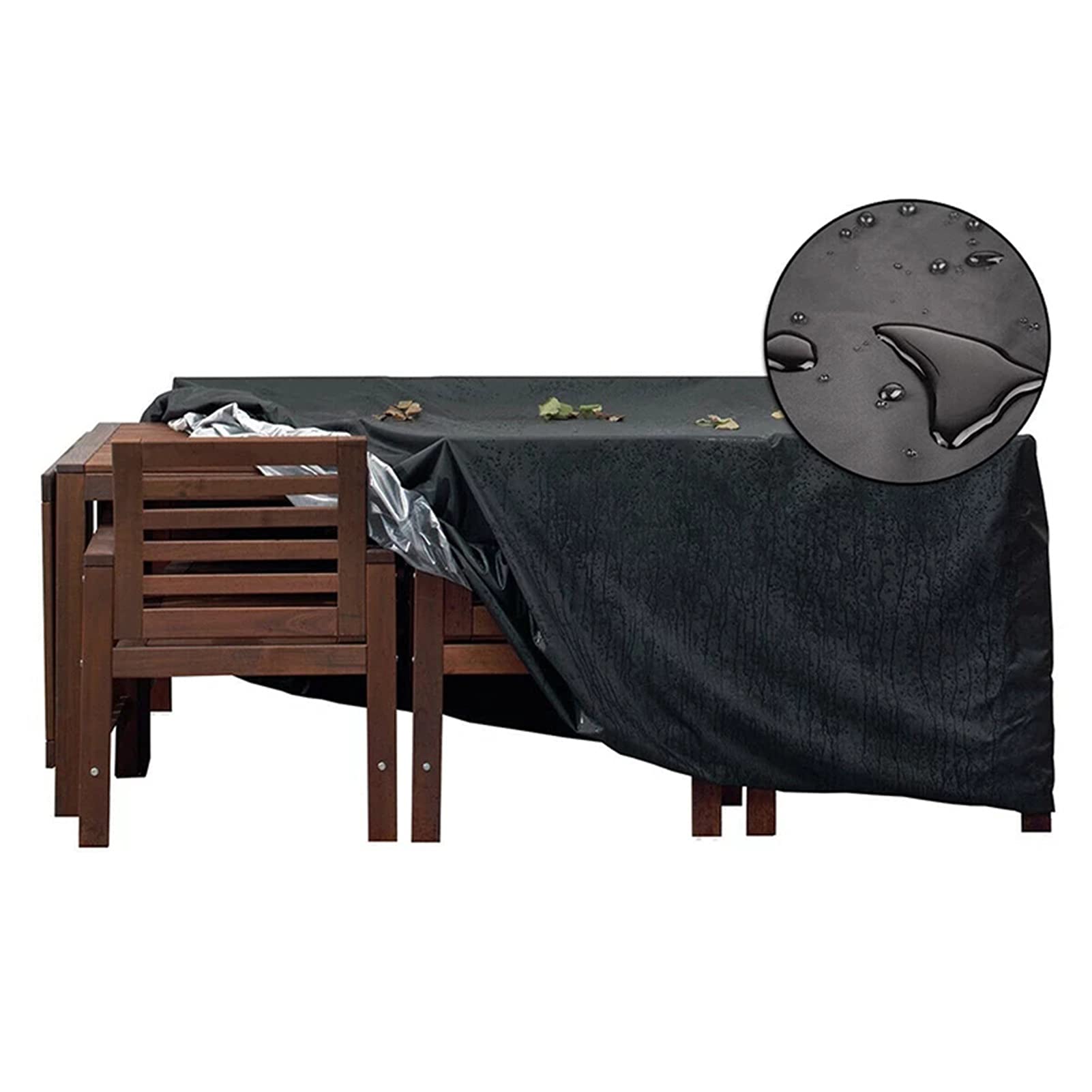 AWSAD Coperture Set Mobili Giardino, Copertura A Cubo in Rattan da Esterno, Oxford 210D Rettangolare con Coulisse Telone Impermeabile, Personalizzabile (Color : Nero, Size : 2x1x0.8m)