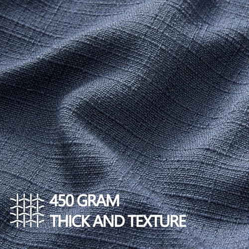 Image of MIULEE Pack of 2 Thick Textured Couch Throw Pillow Covers 18x18, Navy Blue Decorative Pillow Covers, Neutral Linen Cushion Cases for Sofa Bed Living Room Modern Farmhouse Home Decor, No Filling