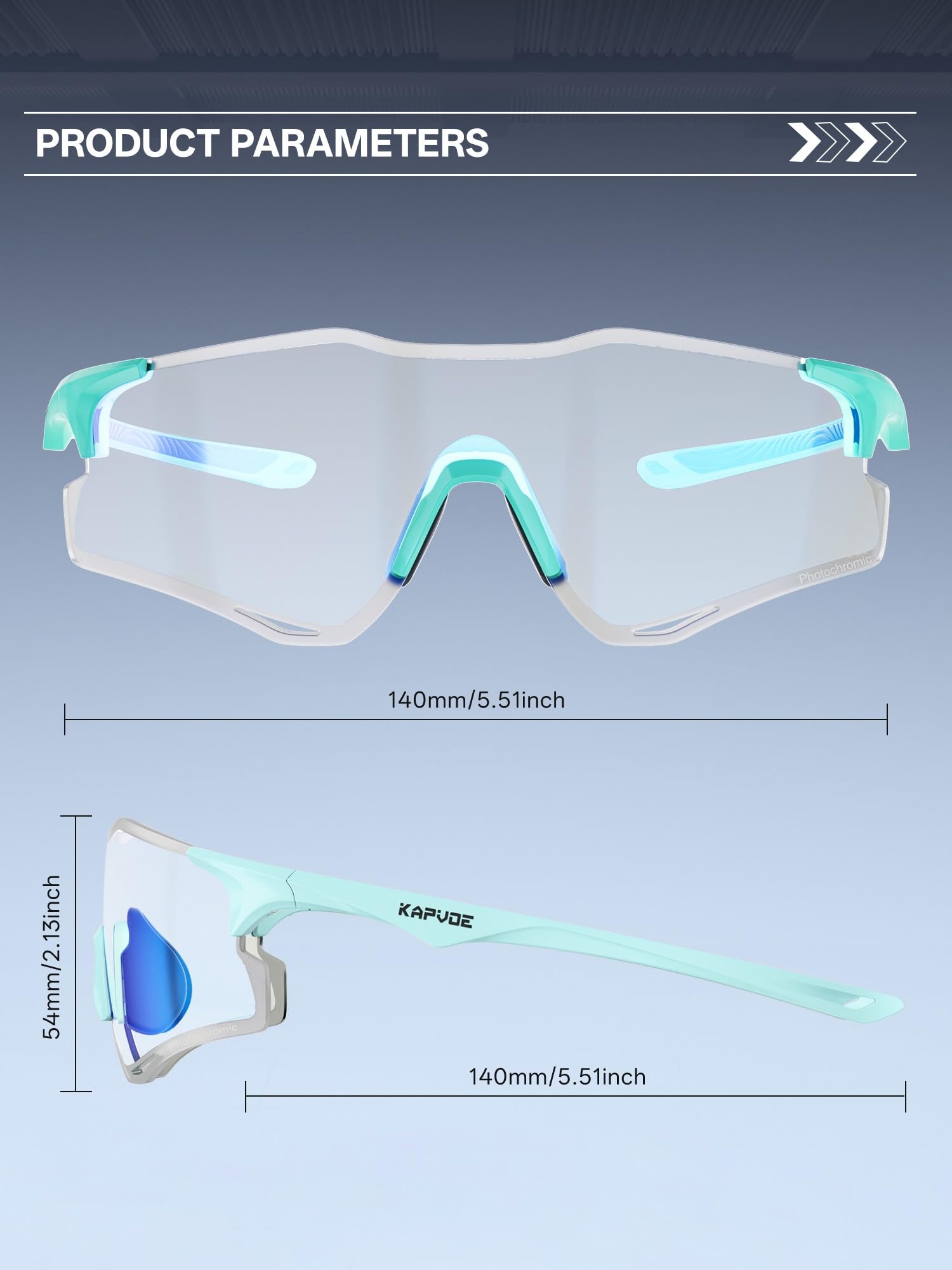 KAPVOE Gafas Ciclismo Fotocromaticas Hombre MTB Bicicleta Gafas de Sol Deportivas Mujer Béisbol BTT Running Golf Montaña Triatlón Pesca Conducir Futbol K425